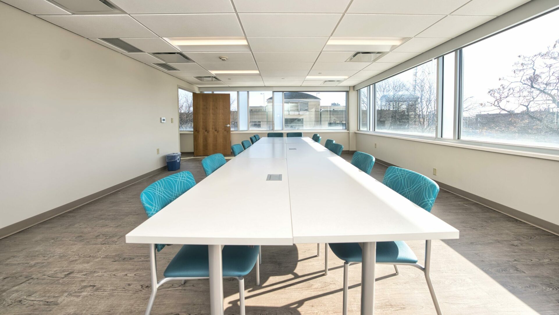 Interior shot of a meeting room in the Sandra Eskenazi Mental Health Center.