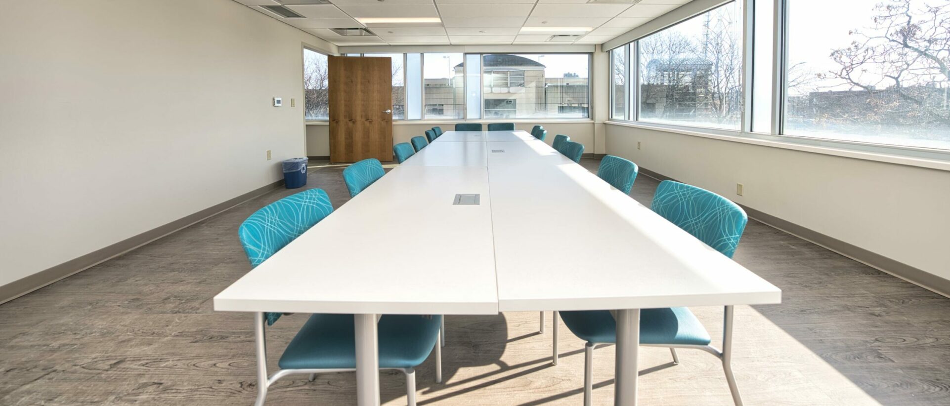 Interior shot of a meeting room in the Sandra Eskenazi Mental Health Center.